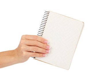 İzole kadının elinde temiz defter