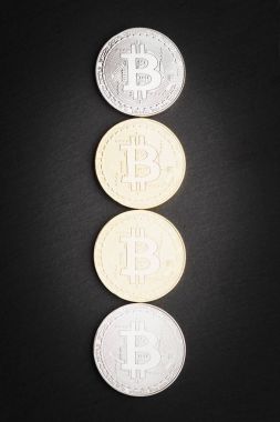 Bitcoin, dijital para, yumuşak odak arka plan