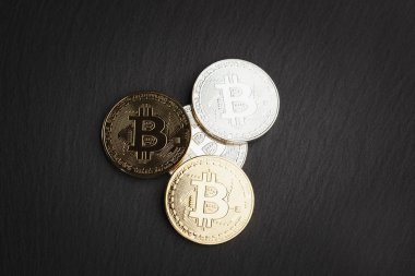 Bitcoin, dijital para, yumuşak odak arka plan