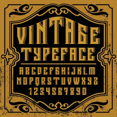 Vintage alfabe yazı tipi