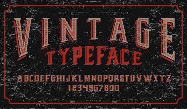 Vintage alfabe yazı tipi