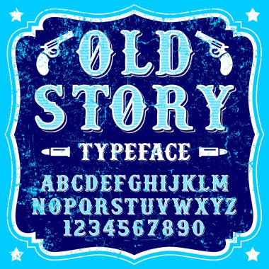Eski hikaye - vintage kovboy yazı tipi
