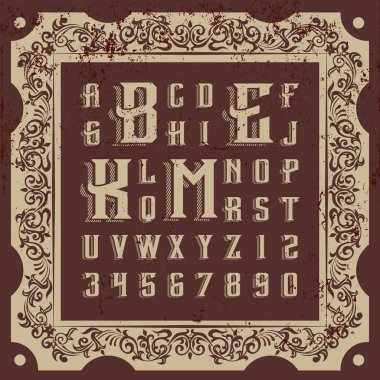 Vintage etiket yazı tipi