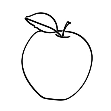 Elle çizilmiş apple yaprak ile 