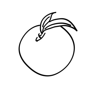 Elle çizilmiş şeftali yaprakları ile