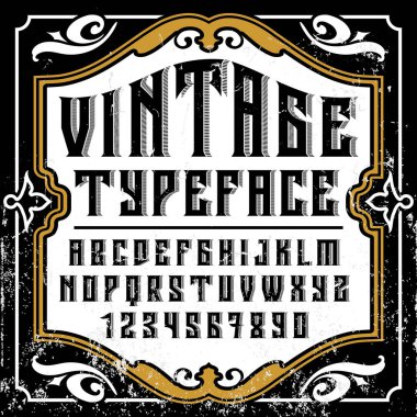 Vintage alfabe yazı tipi