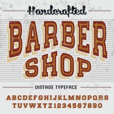 Vintage kuaför dükkanı yazı tipi el işi 