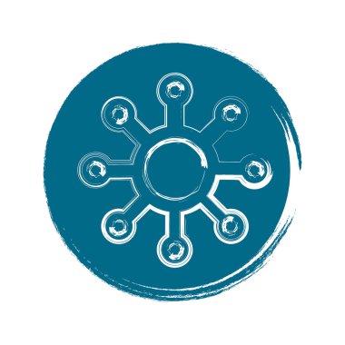 mavi daire dişli simgesi