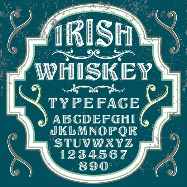 Irish Whiskey vintage fuente — Archivo Imágenes Vectoriales