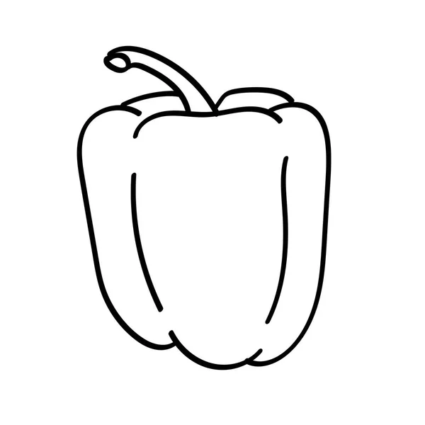 Poivron dessiné à la main — Image vectorielle