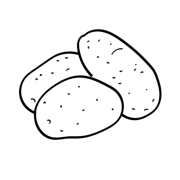 Tas de pommes de terre dessiné à la main — Image vectorielle