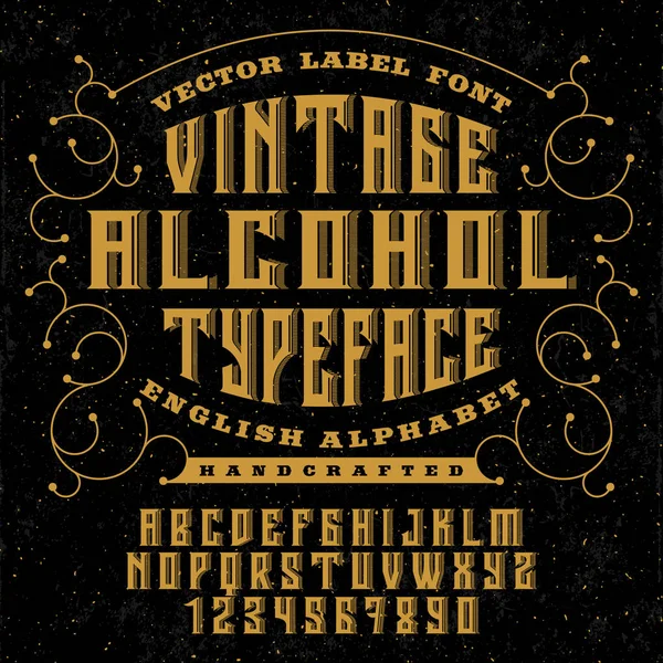 Vintage Alcohol lettertype — Stockvector