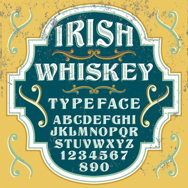 Ierse whisky vintage lettertype — Stockvector