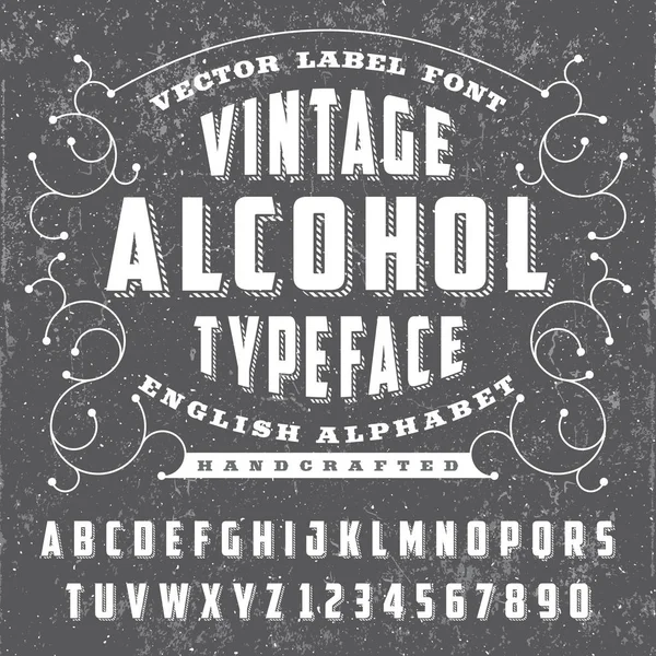 Vintage Alcohol lettertype — Stockvector