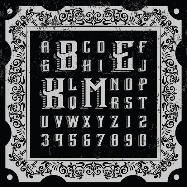 Vintage label lettertype — Stockvector