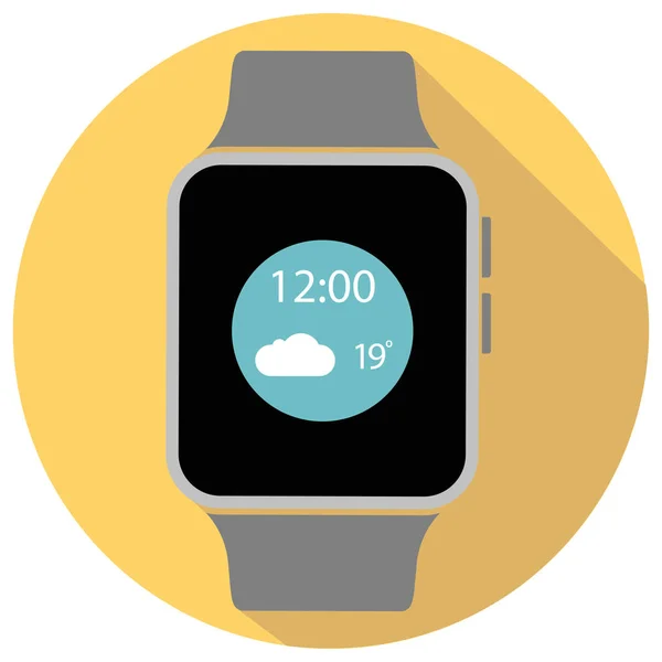 Reloj inteligente con icono en la pantalla — Vector de stock