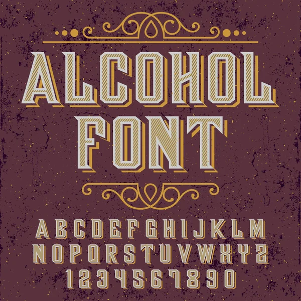 Χειροποίητα γραμματοσειρά για αλκοολούχα ποτά — Διανυσματικό Αρχείο
