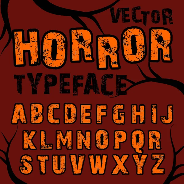 Vintage horror font type — Stock Vector