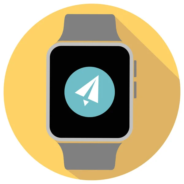 Reloj inteligente con icono en la pantalla — Vector de stock