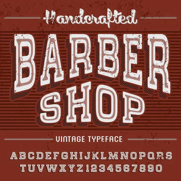 Tienda de peluquería vintage artesanal Font — Vector de stock