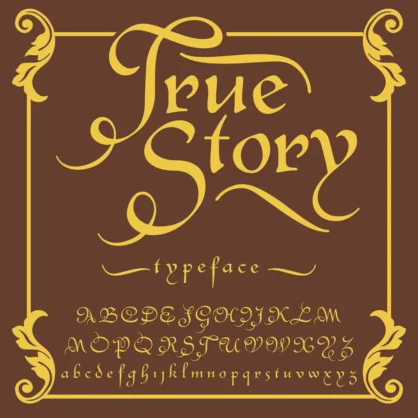 Ware verhaal lettertype — Stockvector
