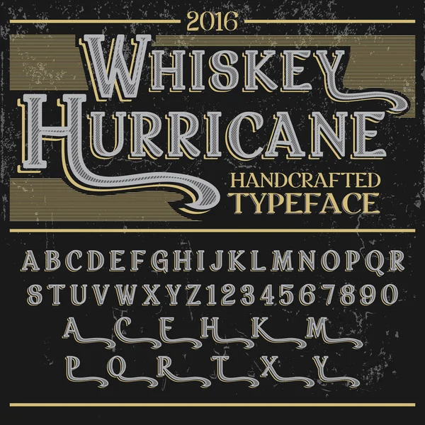 Whiskey hurikán Handcrafted písma — Stockový vektor