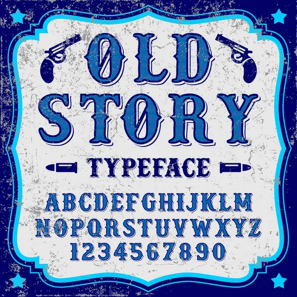 Old Story - vintage Cowboy fuente — Vector de stock