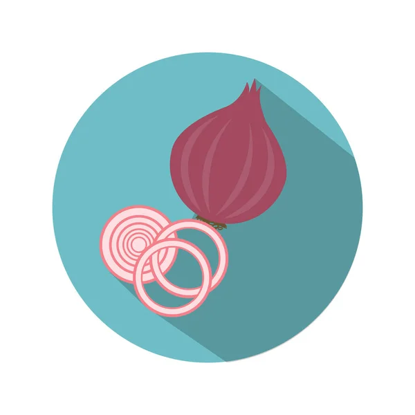 Icono de cebolla roja madura — Vector de stock