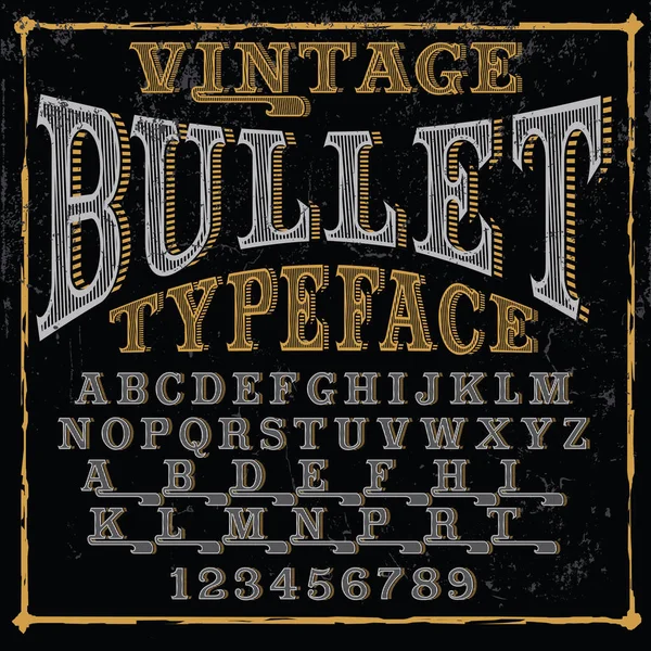 Vintage opsommingsteken lettertype — Stockvector