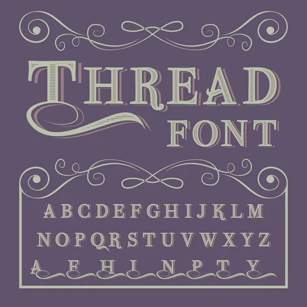 Fonte calligraphie manuscrite Thread — Image vectorielle