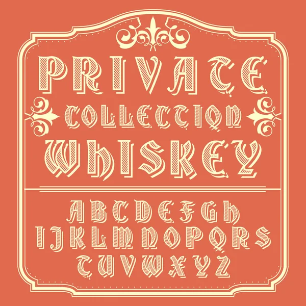 Colección privada Tipo de letra Whiskey — Archivo Imágenes Vectoriales