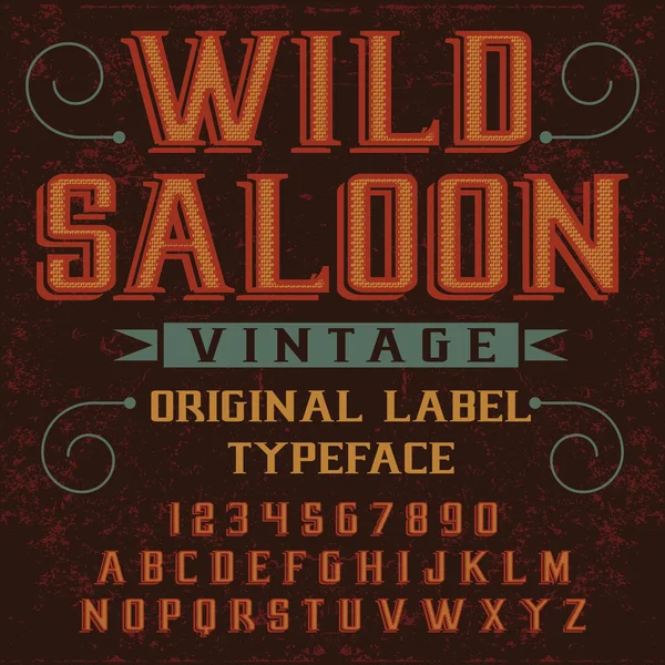 Font Wild Saloon — Stock Vector