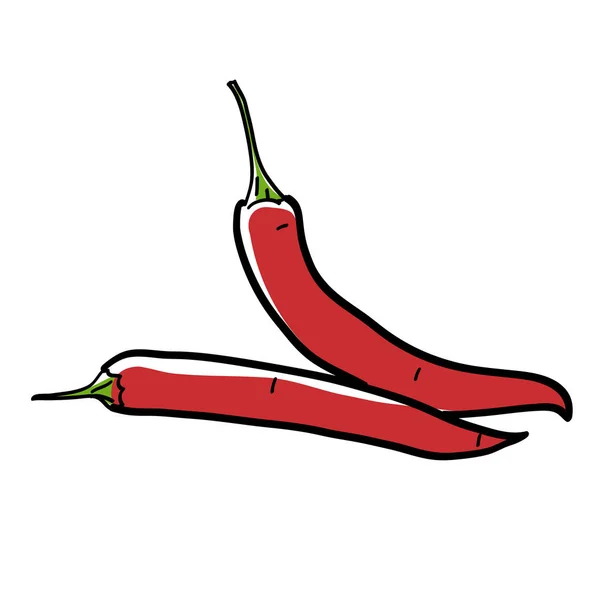 Handritad varm paprika — Stock vektor