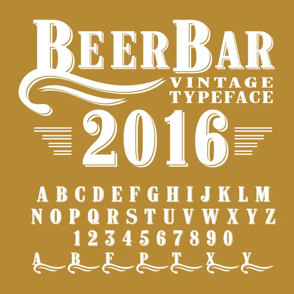 Biercafé - vintage script lettertype — Stockvector