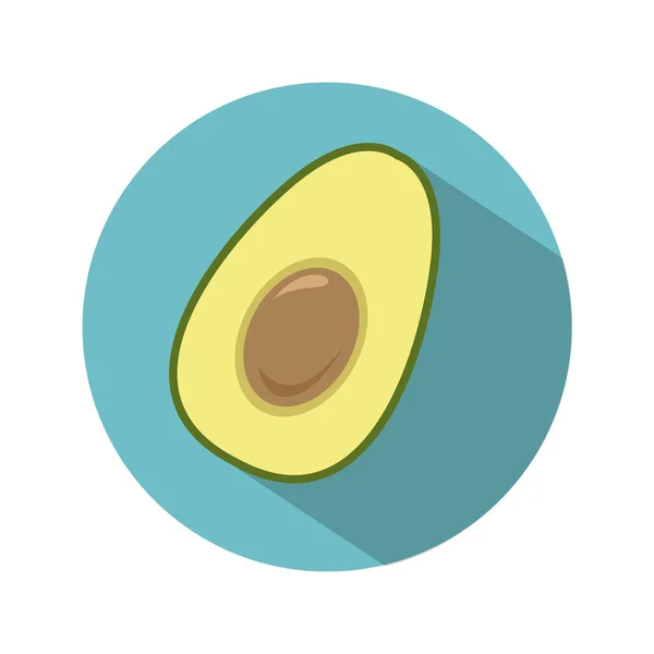 Halve avocado met zaad — Stockvector