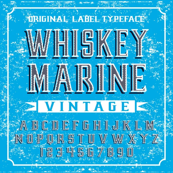 Винтажный шрифт Whiskey Marine — стоковый вектор