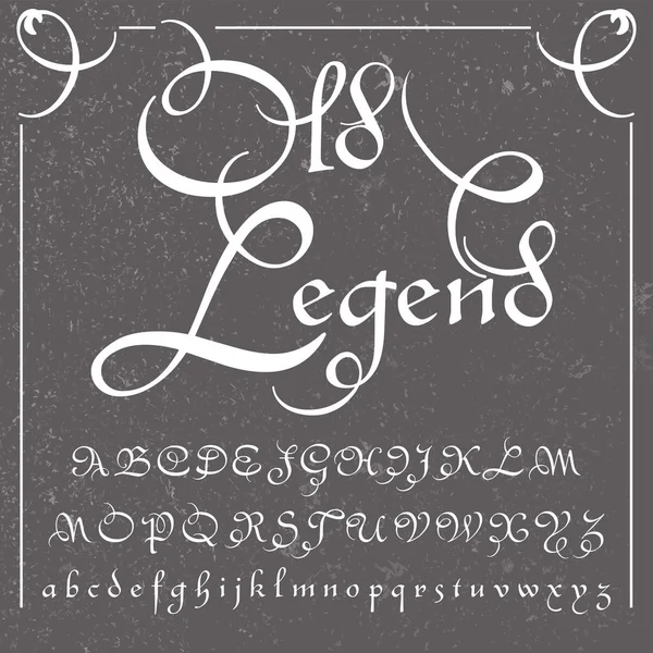 Old Legend - handcrafted font — Stock Vector