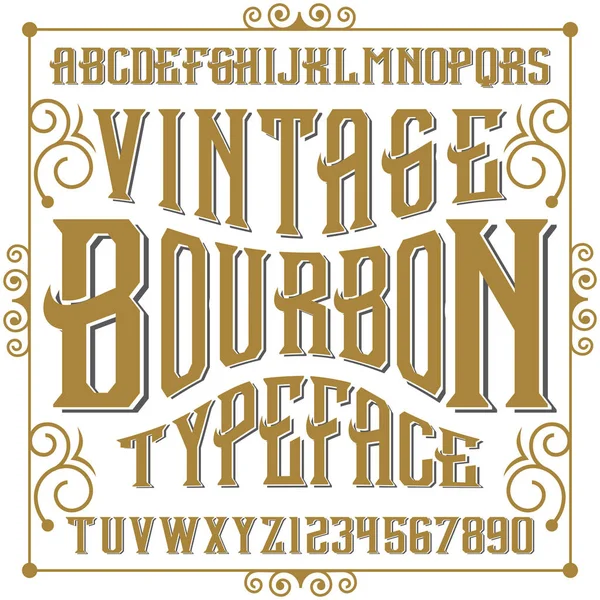 Vintage Hand crafted font — Stock Vector