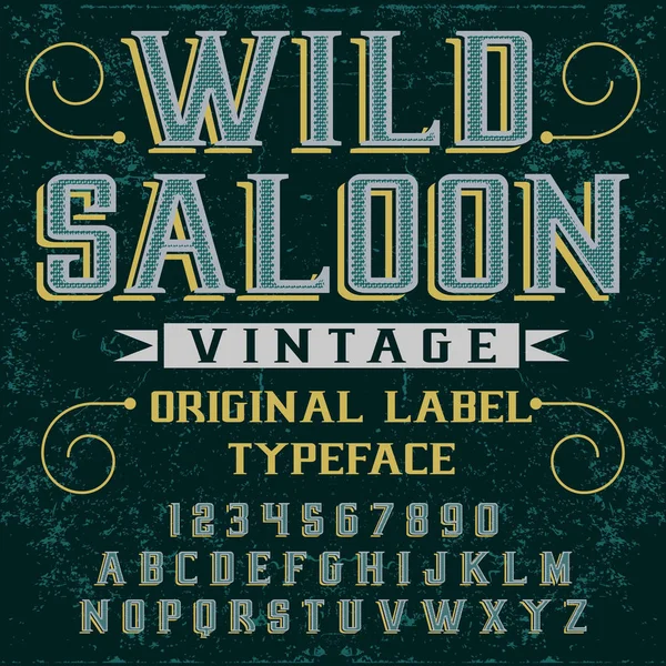 Lettertype Wild Saloon — Stockvector