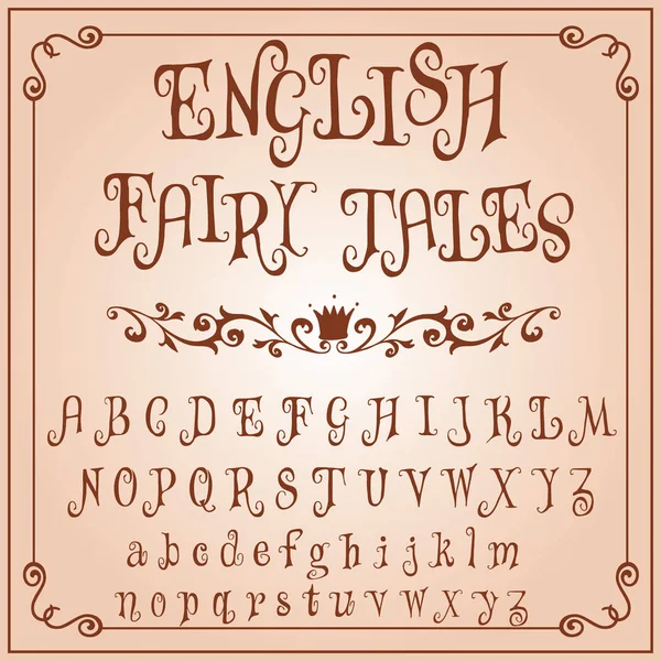 Contos de fadas ingleses Typeface . —  Vetores de Stock