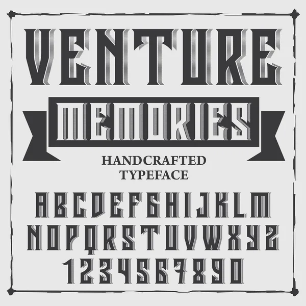 Handcrafted vintage font. — Stock Vector