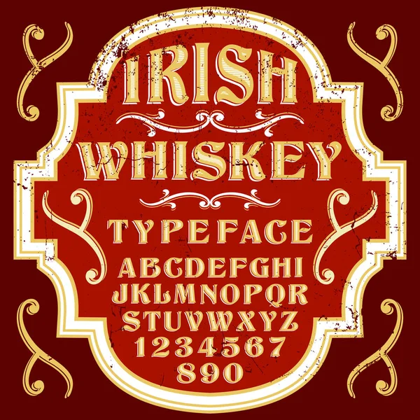 Irish Whiskey vintage fonte —  Vetores de Stock