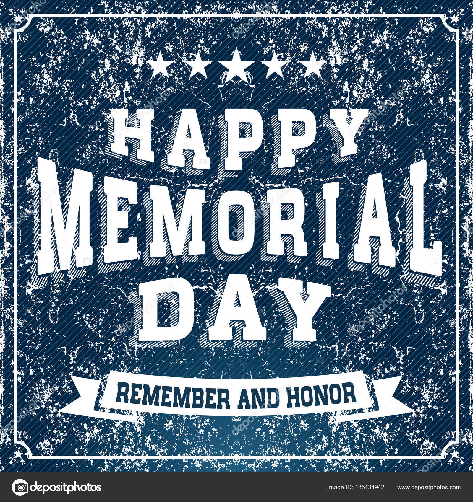 Vintage Happy Memorial Day Card Stock Vector Image By C Bowxwod 135134942