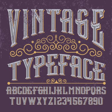 Vintage alfabe yazı tipi