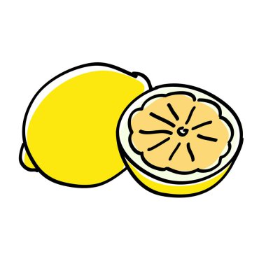Bütün ve dilimlenmiş limon el çekilmiş