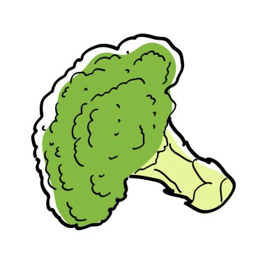 Çizilmiş brokoli bölümü el