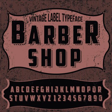 Vintage kuaför dükkanı yazı tipi el işi 