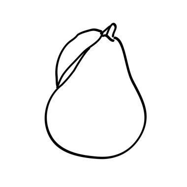 Elle çizilmiş armut yaprak ile