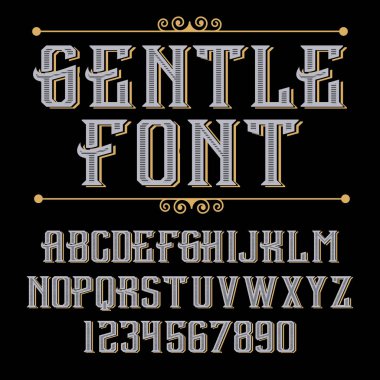 Vintage font type clipart