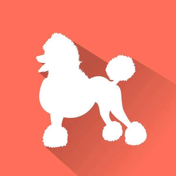 Cão poodle ícone plana — Vetor de Stock